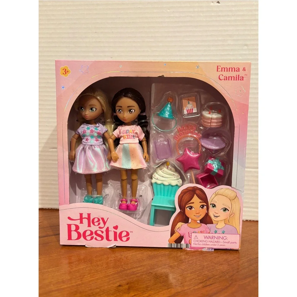 Hey Bestie Emma & Camila Birthday Party Doll Playset with Accessories 2-Pack